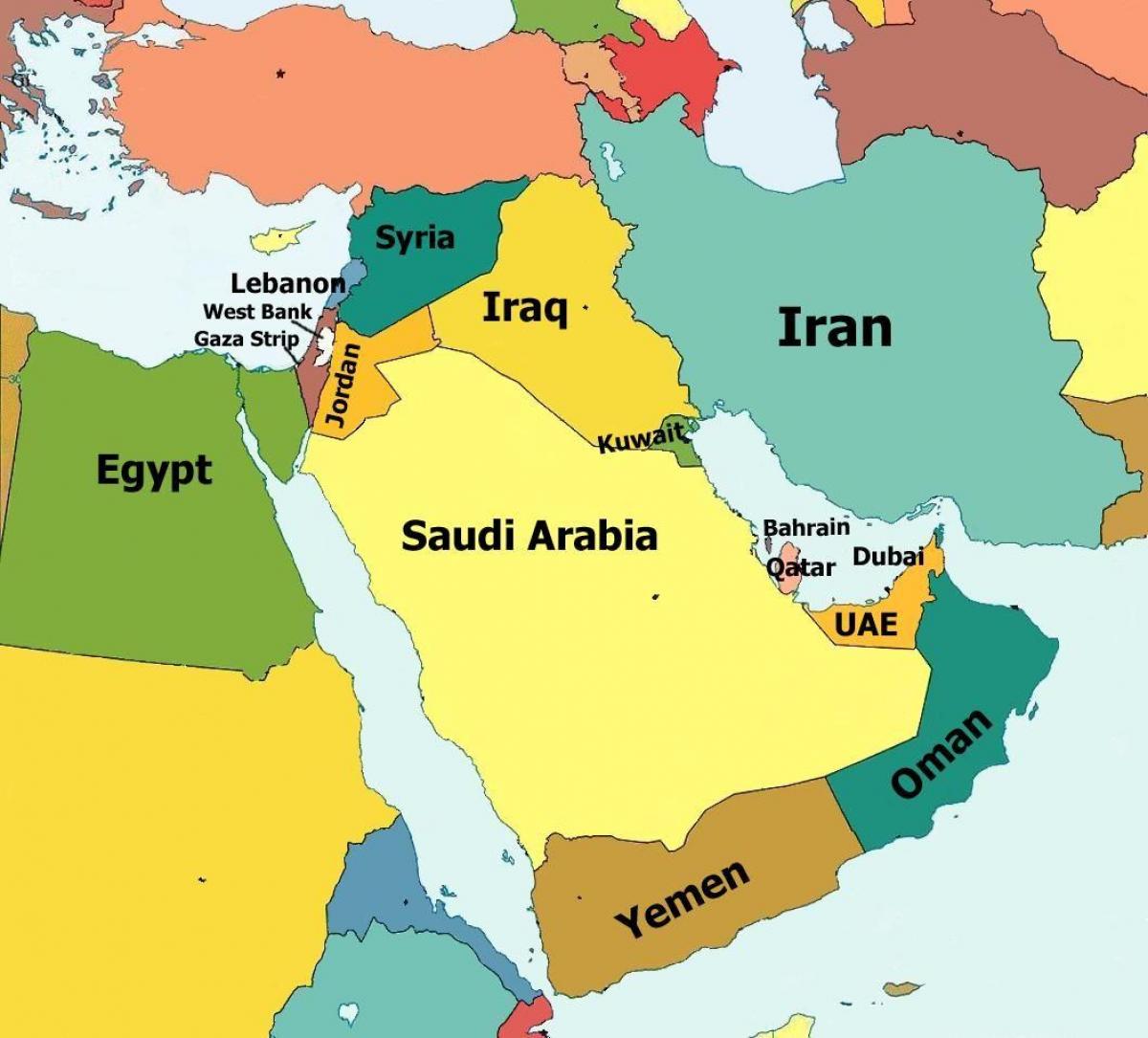 Bahrein land in de kaart van de wereld