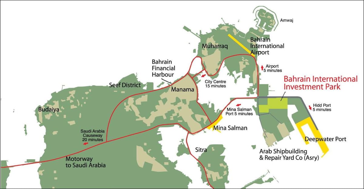 kaart van Bahrein 2030