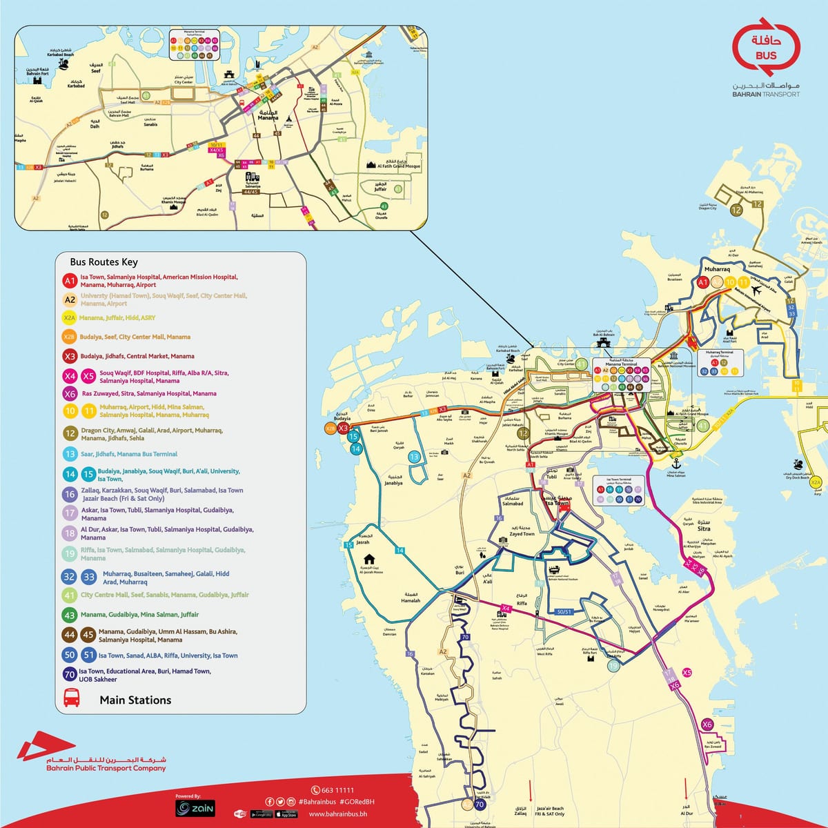 kaart van Bahrein bus