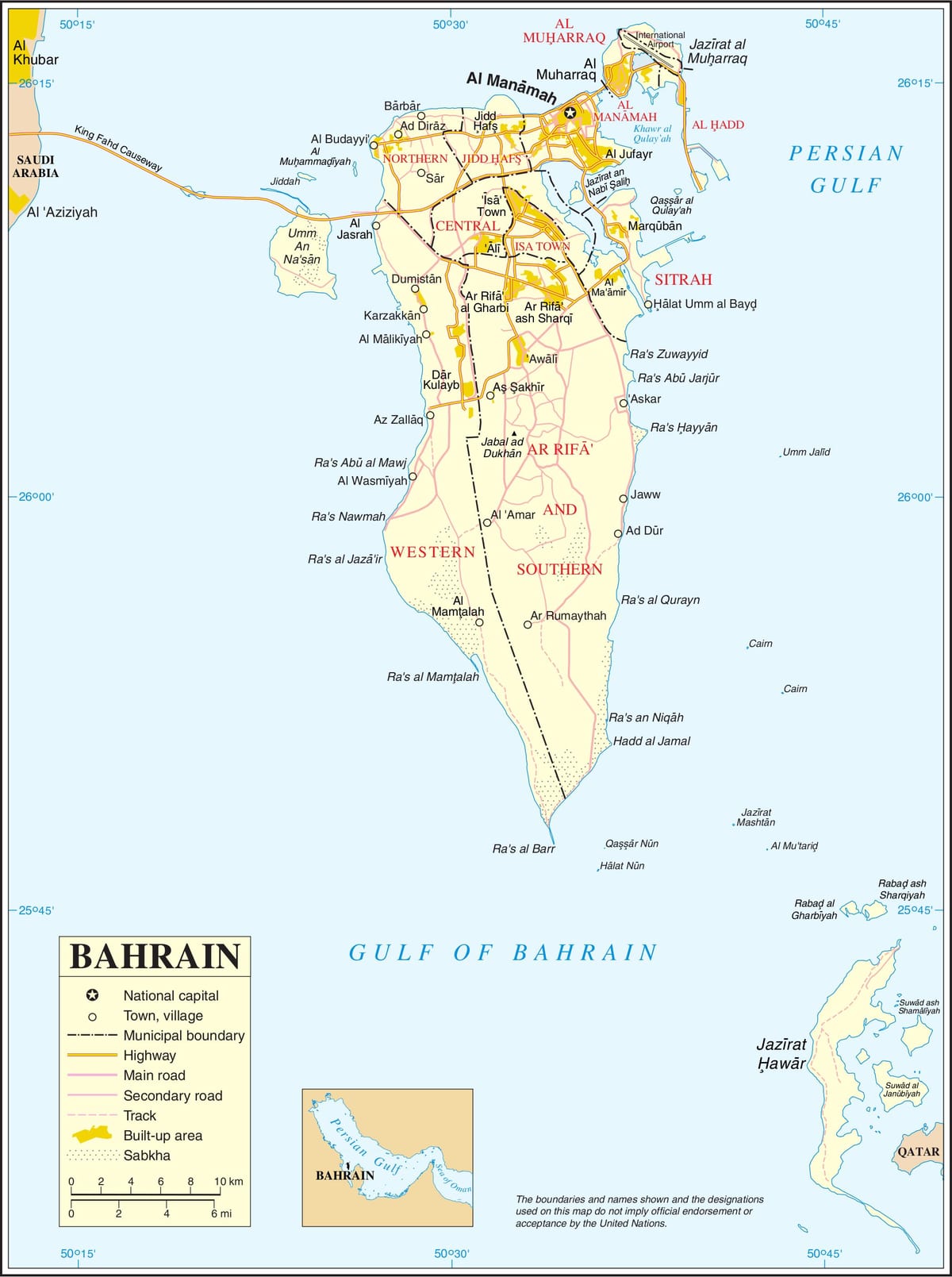 Bahrein politieke kaart