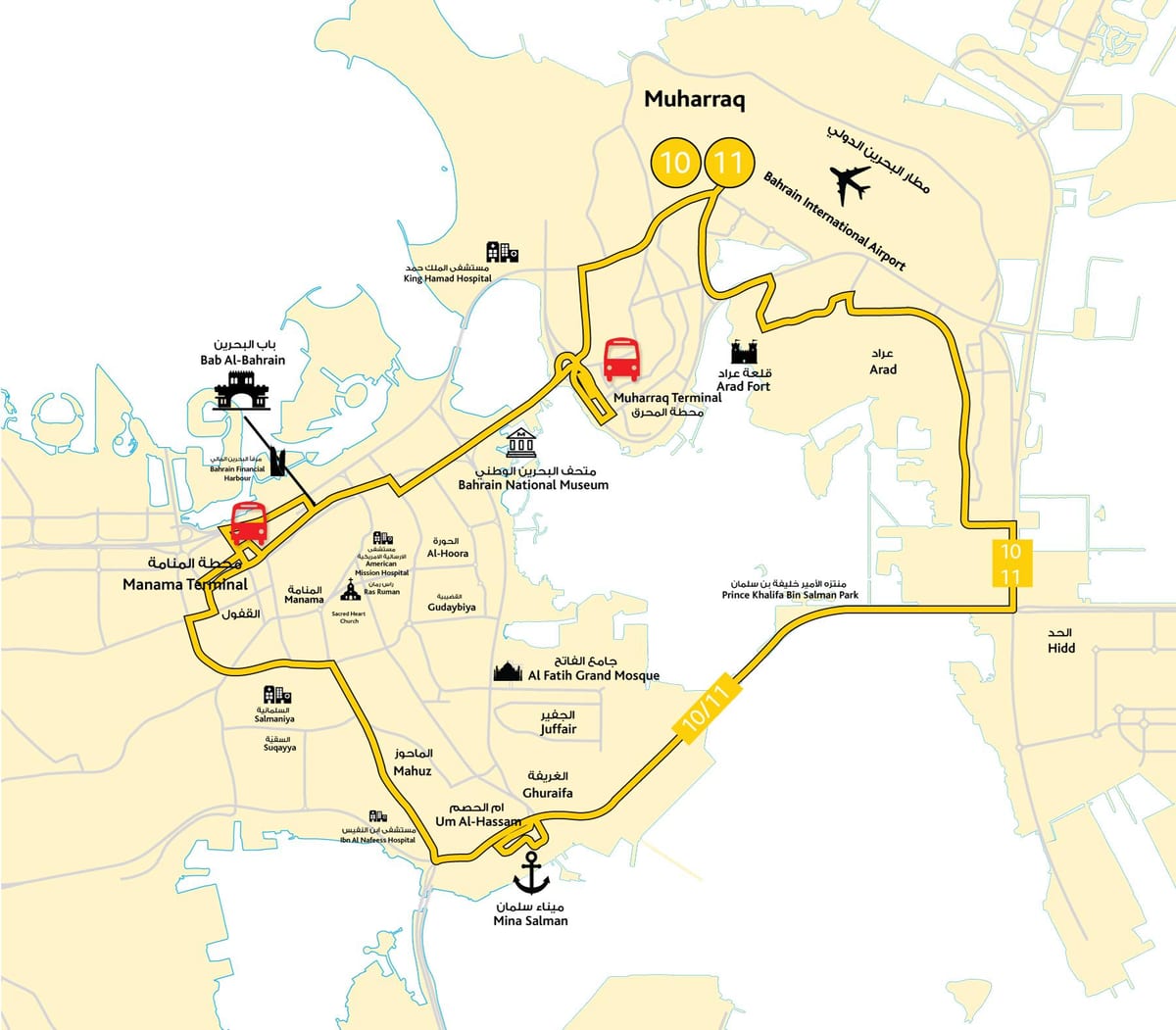 kaart van Bahrein rijschool de weg