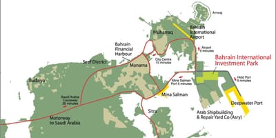 Kaart van Bahrein 2030