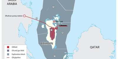 Kaart van Bahrein blokken