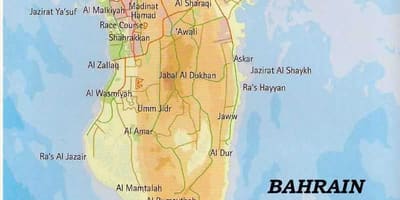 Bahrein kaart met plaatsen