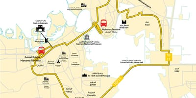 Kaart van Bahrein rijschool de weg