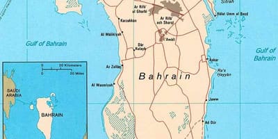 Kaart van Bahrein road map locator