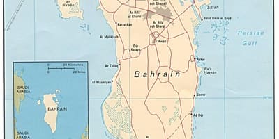 Kaart van de tentoonstelling de weg in Bahrein